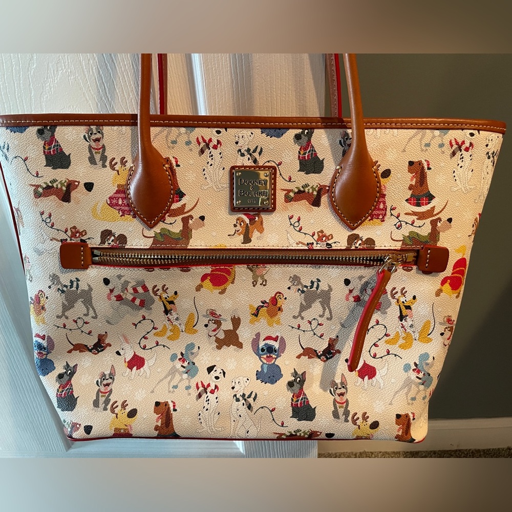 Dooney and Bourke Disney dogs holiday Santa Tails Tote